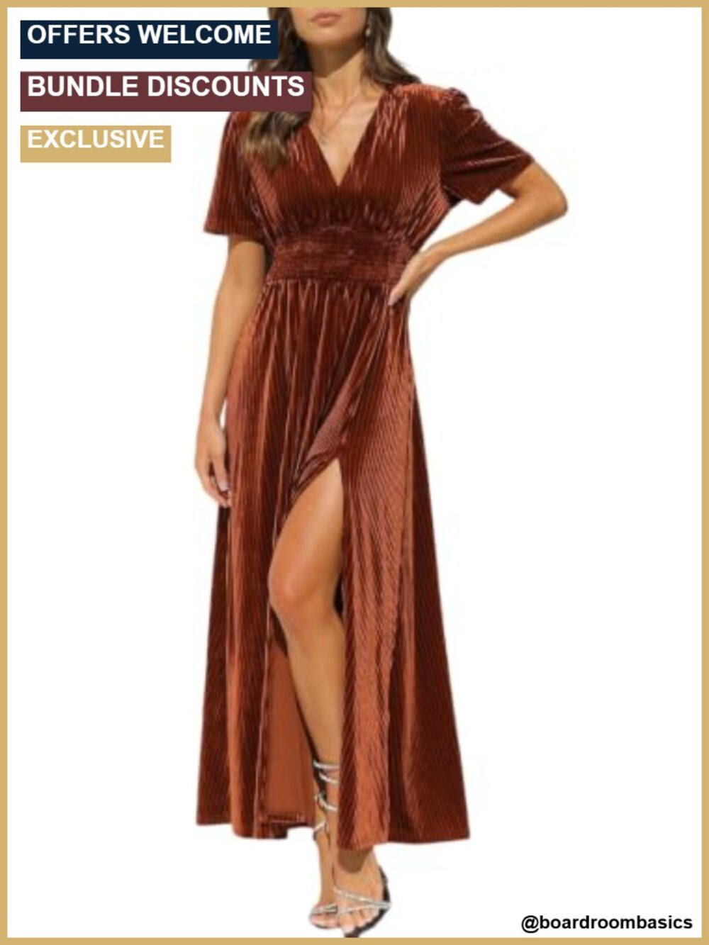 Velvet Maxi Dress Formal Wedding Guest Dress V-Neck A-Line